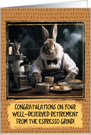 Retirement Congratulations Barista Rabbit card