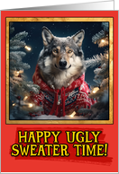 Wolf Ugly Sweater Christmas card