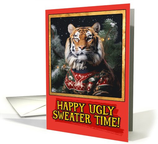 Tiger Ugly Sweater Christmas card (1791920)