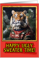 Tiger Ugly Sweater Christmas card