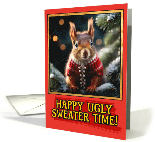 Red Squirrel Ugly Sweater Christmas card (1791924)