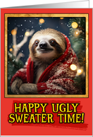 Sloth Ugly Sweater Christmas card