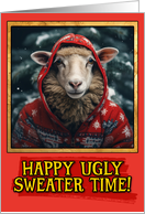 Sheep Ugly Sweater Christmas card
