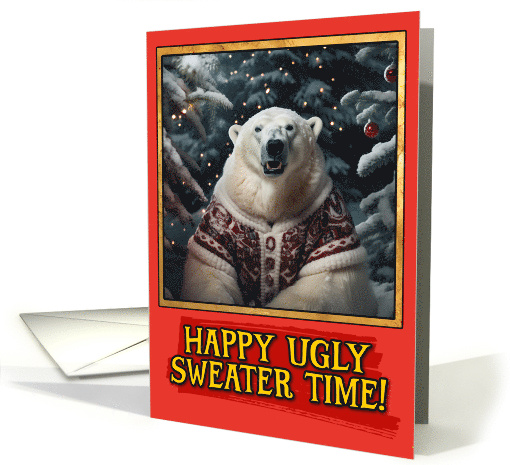 Polar bear Ugly Sweater Christmas card (1791942)