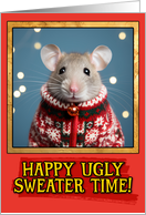 Mouse Ugly Sweater Christmas card