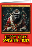 Gorilla Ugly Sweater Christmas card