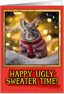 Chinchilla Ugly Sweater Christmas card