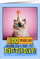 100 Years Old Happy Birthday Himalayan Cat card