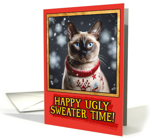 Siamese Cat Ugly Sweater Christmas card (1792302)