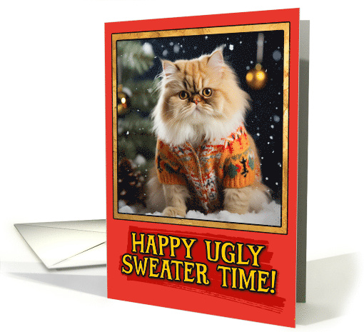 Persian Cat Ugly Sweater Christmas card (1792308)