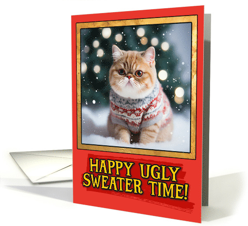 Exotic Shorthair Cat Ugly Sweater Christmas card (1792320)