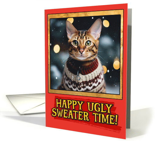 Bengal Cat Ugly Sweater Christmas card (1792334)