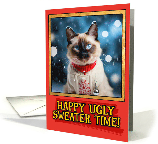 Balinese Cat Ugly Sweater Christmas card (1792338)