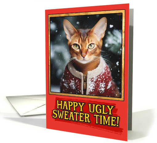 Abyssinian Cat Ugly Sweater Christmas card (1792342)