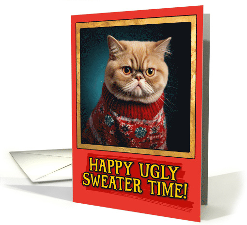 Exotic Shorthair Cat Ugly Sweater Christmas card (1792344)