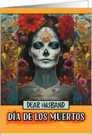 Husband Dia de Los Muertos Woman card