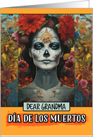 Grandma Dia de Los Muertos Woman card