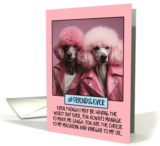 Thank You Friend Poodles in Pink Leather card (1793050)