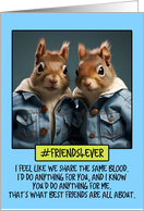 Thank You Friend Squirrels in Denim card