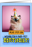 Step Son Happy Birthday Himalayan Cat card