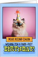 Second Cousin Happy Birthday Himalayan Cat card