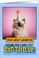 Great Grandson Happy Birthday Himalayan Cat card