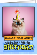 Great Great Grandpa Happy Birthday Himalayan Cat card