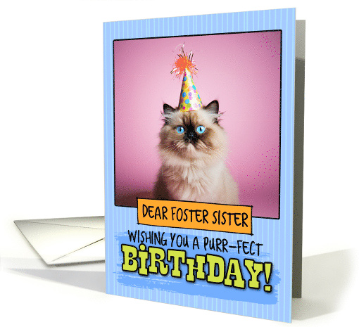 Foster Sister Happy Birthday Himalayan Cat card (1794044)