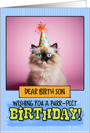 Birth Son Happy Birthday Himalayan Cat card