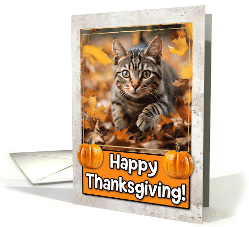 Tabby Cat Happy Thanksgiving card (1794292)