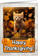 Ginger Kitten Happy Thanksgiving card