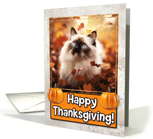 Birman Cat Happy Thanksgiving card (1794374)