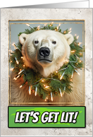 Polar Bear Let’s get Lit Christmas card