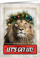Lion Let’s get Lit Christmas card