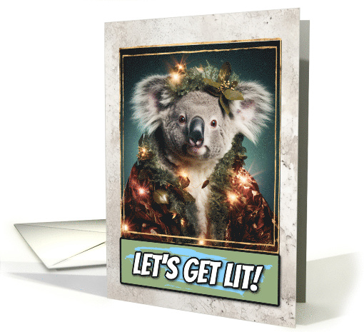 Koala Let's get Lit Christmas card (1794986)