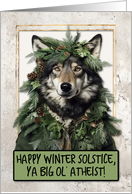 Wolf Atheist Happy Winter Solstice card