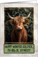 Highland Cow Atheist Happy Winter Solstice card