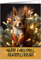 Red Squirrel Happy Christmas card