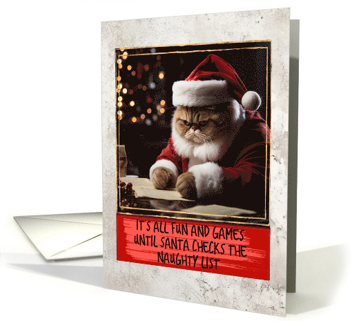 Santa Kitty Naughty List Humorous Christmas card (1795008)