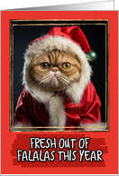 Santa Kitty Falala Humorous Christmas card