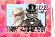 12,5 Years Wedding Anniversary Cat Bride and Groom card