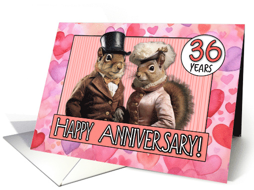 36 Years Wedding Anniversary Squirrel Bride and Groom card (1795912)