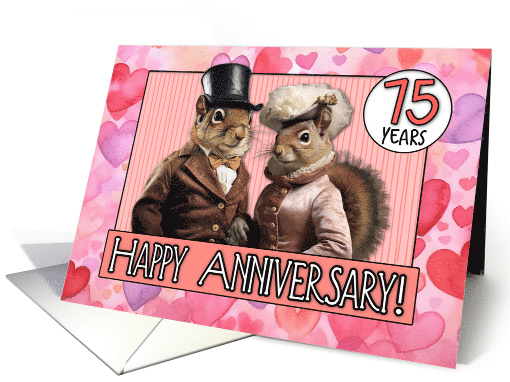 75 Years Wedding Anniversary Squirrel Bride and Groom card (1796614)