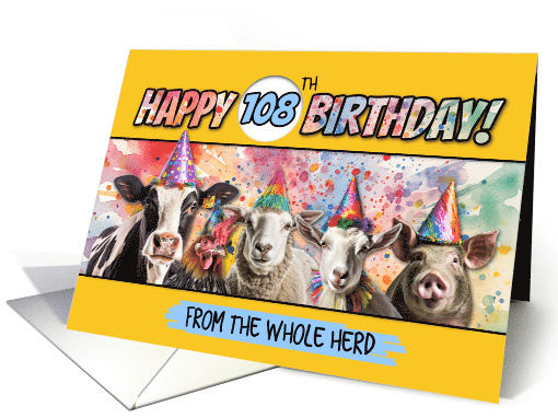 108 Years Old Happy Birthday Herd card (1796762)