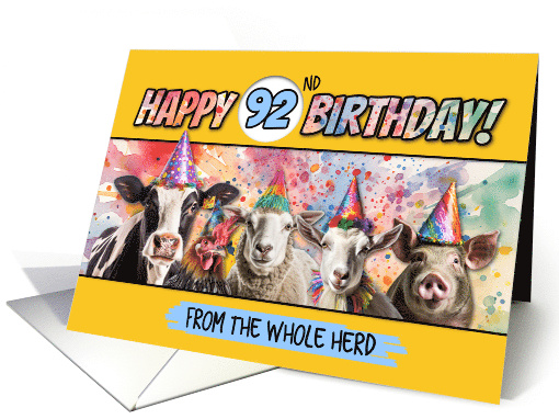 92 Years Old Happy Birthday Herd card (1798114)