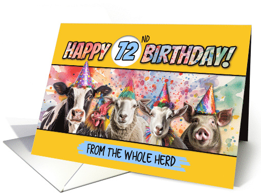 72 Years Old Happy Birthday Herd card (1798156)