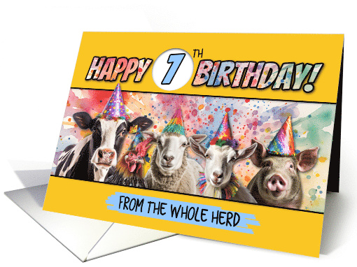 7 Years Old Happy Birthday Herd card (1798484)