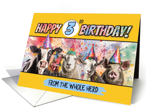 3 Years Old Happy Birthday Herd card (1798492)