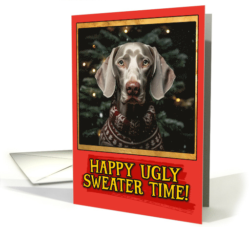Weimaraner Ugly Sweater Christmas card (1798614)