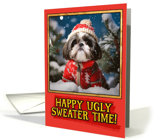 Shih Tzu Ugly Sweater Christmas card (1798616)